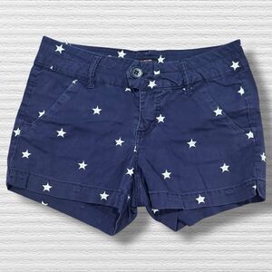 Justice FSR Star Embroidered Navy Short Shorts Juniors 3 Y2K Retro 2010s